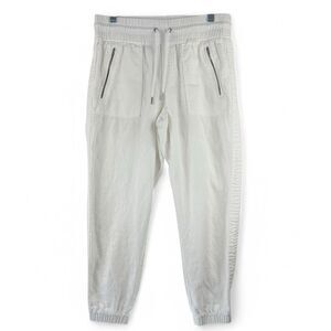 ATHLETA White Cabo 100% Linen Mid Rise‎ Ankle Jogger Resort Summer Vacation Sz 6